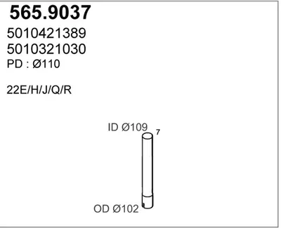Tubo de escape ASSO 565.9037
