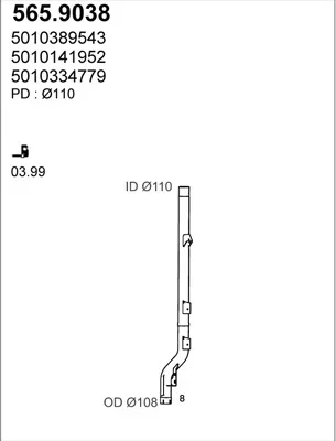 Tubo de escape ASSO 565.9038