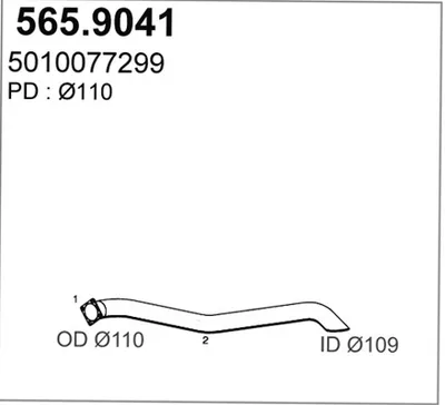 Tubo de escape ASSO 565.9041