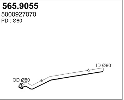 Tubo de escape ASSO 565.9055