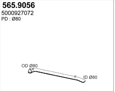 Tubo de escape ASSO 565.9056