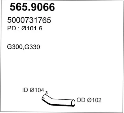 Tubo de escape ASSO 565.9066