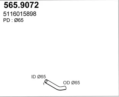 Tubo de escape ASSO 565.9072