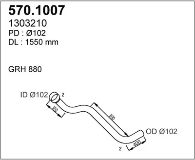 Tubo de escape ASSO 570.1007