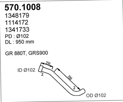 Tubo de escape ASSO 570.1008