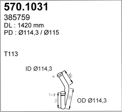 Tubo de escape ASSO 570.1031