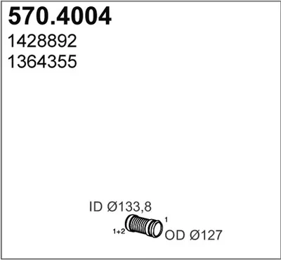Unión flexible, escape ASSO 570.4004
