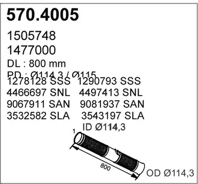 Unión flexible, escape ASSO 570.4005