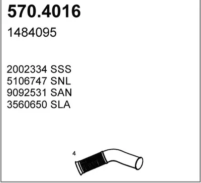Unión flexible, escape ASSO 570.4016
