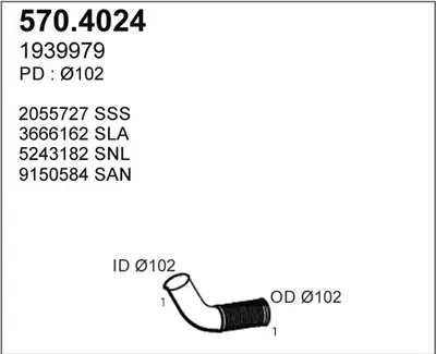 Unión flexible, escape ASSO 570.4024