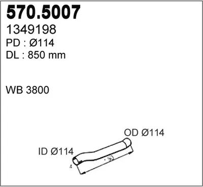 Tubo de escape ASSO 570.5007