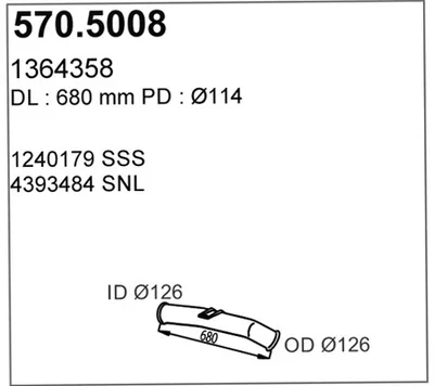Tubo de escape ASSO 570.5008