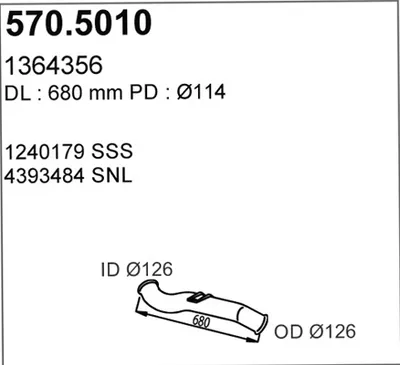 Tubo de escape ASSO 570.5010
