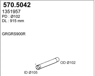 Tubo de escape ASSO 570.5042