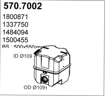 Silenciador central/posterior ASSO 570.7002