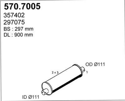 Silenciador central/posterior ASSO 570.7005