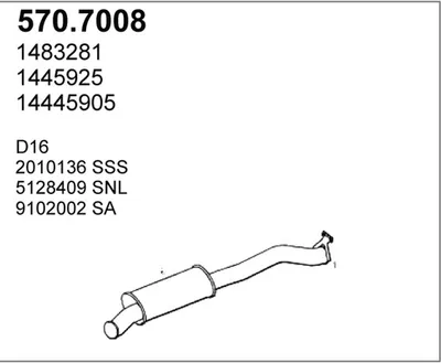 Silenciador central/posterior ASSO 570.7008