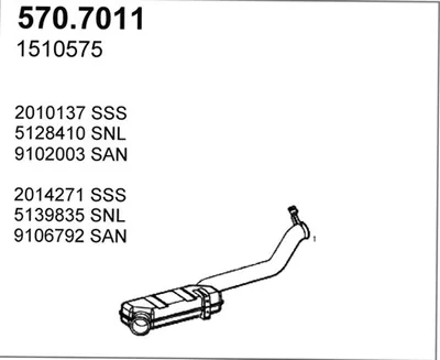 Silenciador central/posterior ASSO 570.7011