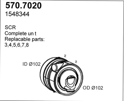 Silenciador central/posterior ASSO 570.7020