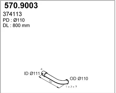 Tubo de escape ASSO 570.9003