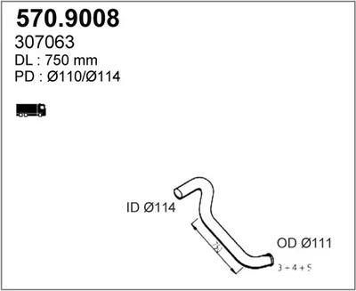 Tubo de escape ASSO 570.9008