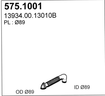 Tubo de escape ASSO 575.1001