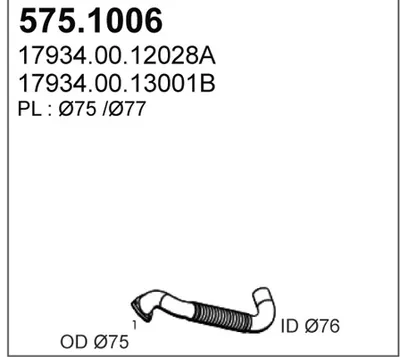 Tubo de escape ASSO 575.1006
