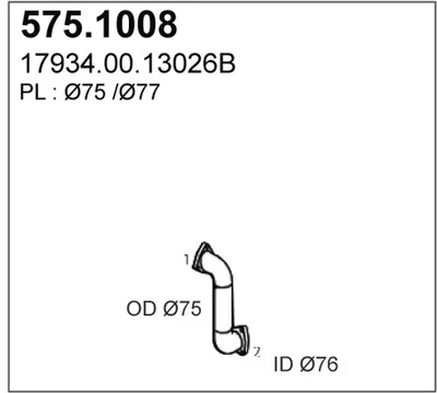 Tubo de escape ASSO 575.1008