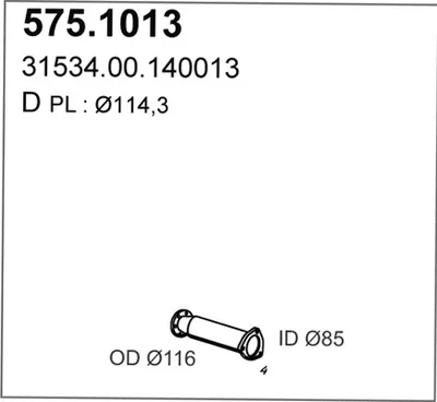 Tubo de escape ASSO 575.1013