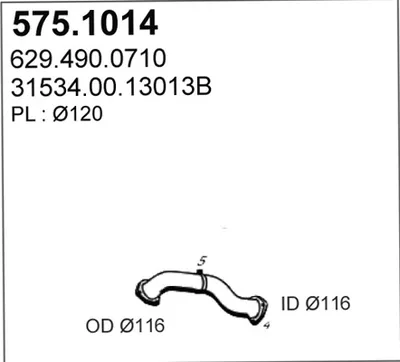 Tubo de escape ASSO 575.1014