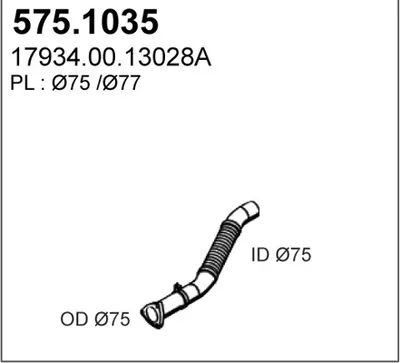 Tubo de escape ASSO 575.1035