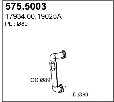 Tubo de escape ASSO 575.5003
