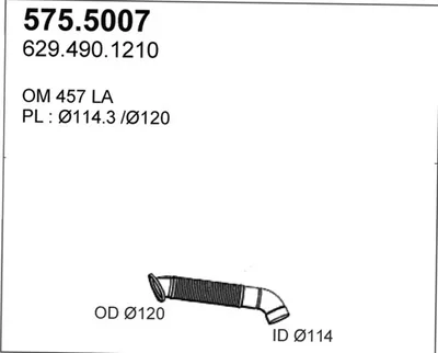Tubo de escape ASSO 575.5007