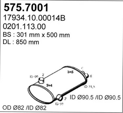 Silenciador central/posterior ASSO 575.7001