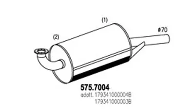 Silenciador central/posterior ASSO 575.7004
