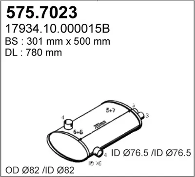 Silenciador central/posterior ASSO 575.7023
