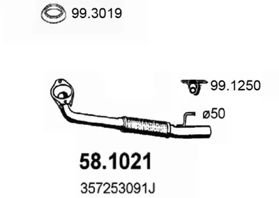 Tubo de escape Vw PASSAT B3/B4 · Vw PASSAT B3/B4 Variant