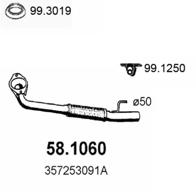 Tubo de escape Vw PASSAT B3/B4 · Vw PASSAT B3/B4 Variant