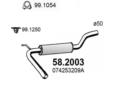 Presilenciador Vw TRANSPORTER T4 Bus · Vw TRANSPORTER T4 Van · Vw TRANSPORTER T4 Platform/Chassis (70E, 70L, 70M, 7DE, 7DL, 7D