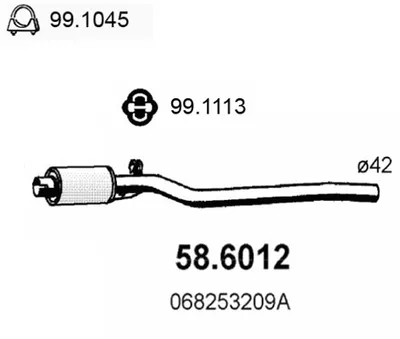 silenciador del medio Vw GOLF I