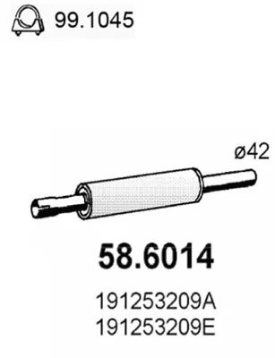 silenciador del medio Vw PASSAT B3/B4 · Vw PASSAT B3/B4 Variant · Vw GOLF II