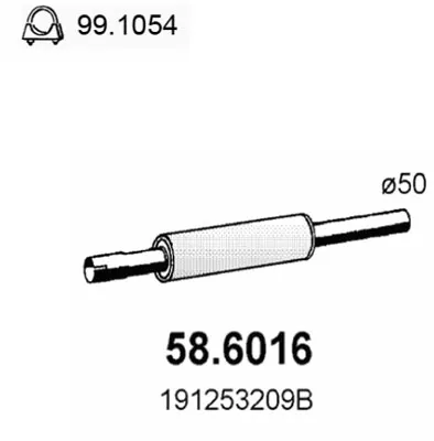 silenciador del medio Vw PASSAT B3/B4 · Vw PASSAT B3/B4 Variant · Vw GOLF II
