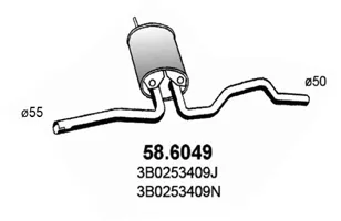 silenciador del medio Vw PASSAT B3/B4 Variant · Vw PASSAT B5 · Vw PASSAT B5 Variant