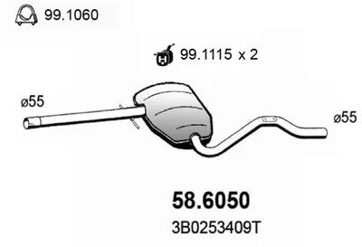 silenciador del medio Vw PASSAT B5 · Vw PASSAT B5 Variant · Vw PASSAT B5.5