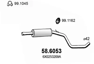 silenciador del medio Seat AROSA · Vw LUPO I