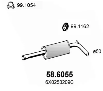 silenciador del medio Seat AROSA · Seat IBIZA III · Vw LUPO I