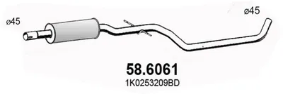 silenciador del medio Vw GOLF V · Vw GOLF PLUS V · Vw GOLF VI