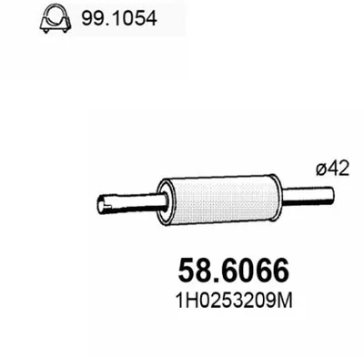 silenciador del medio Vw GOLF III Cabriolet · Vw GOLF III · Vw GOLF III Variant