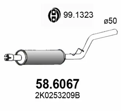 silenciador del medio Vw CADDY III Box Body/MPV · Vw CADDY III MPV