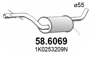 silenciador del medio Audi A3 · Audi A3 Sportback · Seat ALTEA